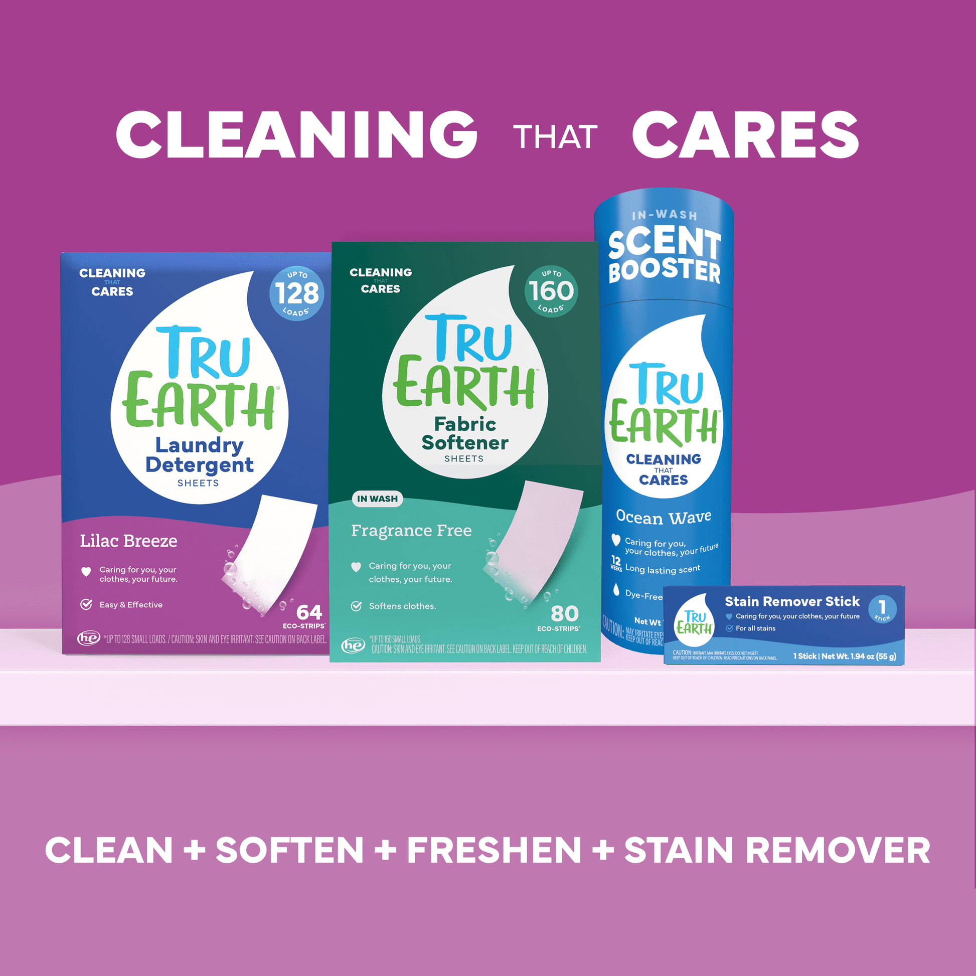Eco-Friendly Laundry Detergent Sheets - Lilac Breeze Scent - 128 Loads (64 Sheets)