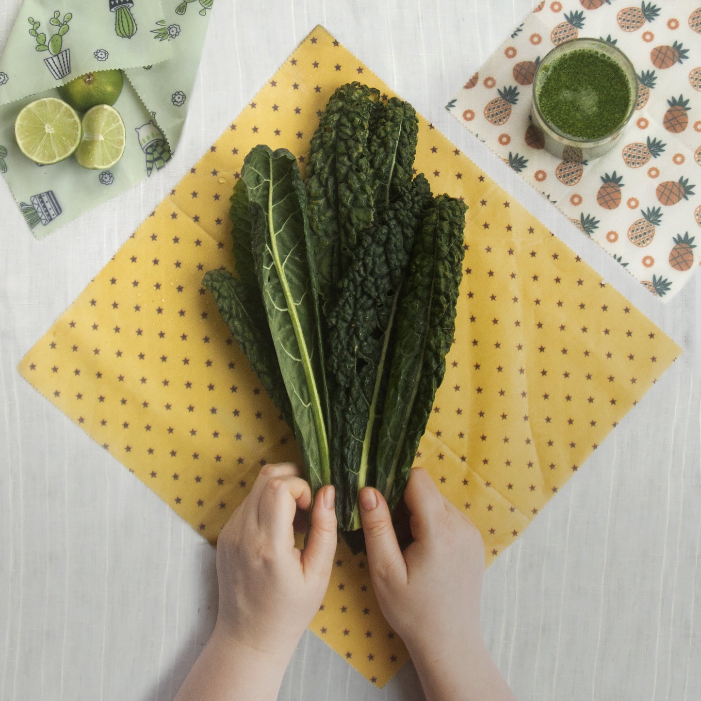 Beeswax Food Wraps - Set of 7, Eco-Friendly and Reusable