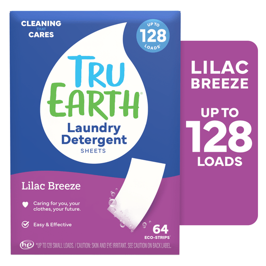 Eco-Friendly Laundry Detergent Sheets - Lilac Breeze Scent - 128 Loads (64 Sheets)